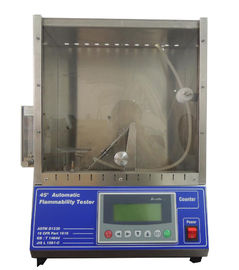 Bom preço Verificador automático 220V da inflamabilidade do equipamento de testes 45° da inflamabilidade EN71, 50Hz 0-99.9S on-line
